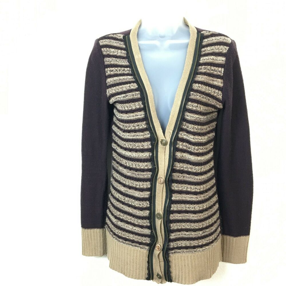 BKE Boutique Womens Tan Brown Button Up Grandpa Style Cardigan Sweater Medium